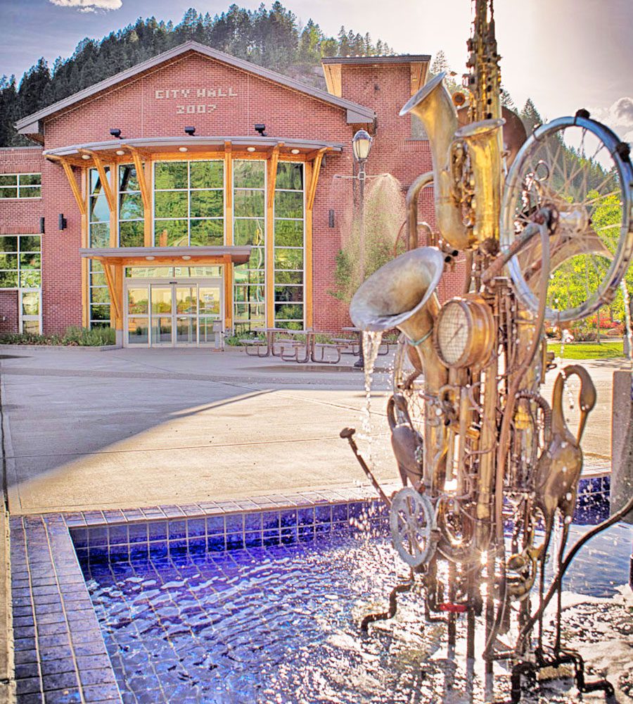 Musical-Water-Fountain-at City-Hall in-Castlegar-BC Musical-Water-Fountain-at City-Hall in-Castlegar-BC